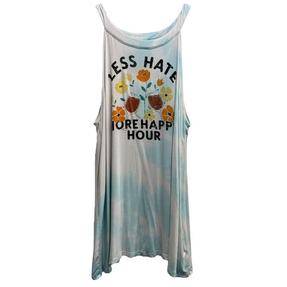 Torrid Super Soft Light Blue Tie-Dye Happy Hour Tank 2X Graphic Tank - Picture 5 of 9
